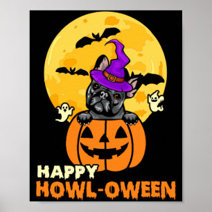 Black French Bulldog Witch Dog Lover Happy Poster