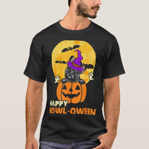 Black French Bulldog Witch Dog Lover Happy T-Shirt