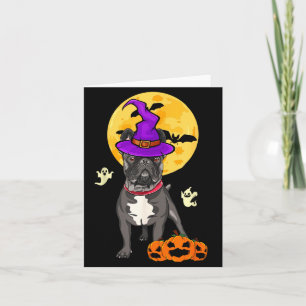 Black French Bulldog Witch Halloween Costume Dog Card