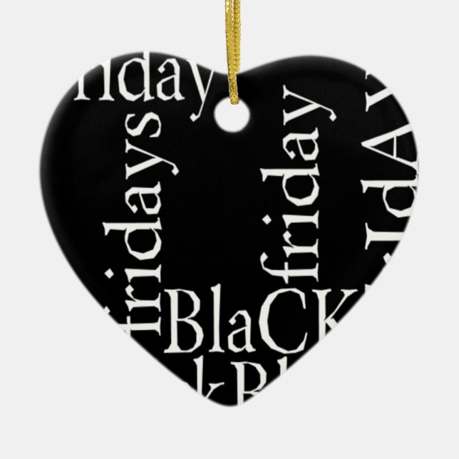 Black Friday Design Ceramic Tree Decoration (Front)