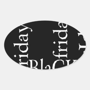 Black Friday Design Oval Sticker