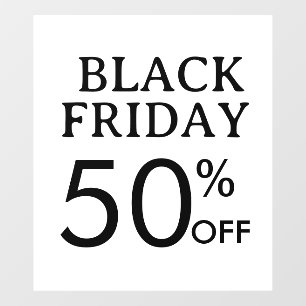 Black Friday Logo   Minimal White Business Sale Window Cling