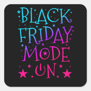 Black Friday Mode On Deal Shopping Square Sticker