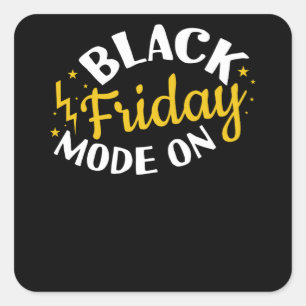 Black Friday Mode On Deal Shopping Square Sticker