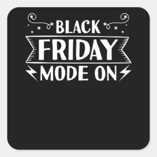 Black Friday Mode On Deal Shopping Square Sticker