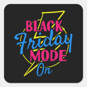 Black Friday Mode On Deal Shopping Square Sticker