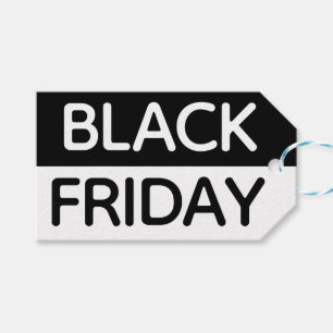 Black Friday - Modern, Minimial Black & White  Gift Tags