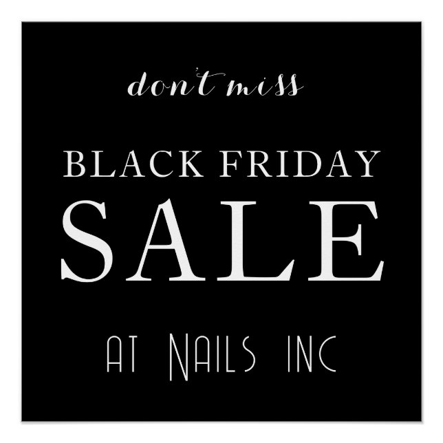 BLACK FRIDAY SALE BLACK WHITE RED MINIMAL RETAIL POSTER (Front)