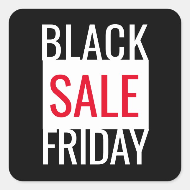 BLACK FRIDAY SALE BLACK WHITE RED SQUARE STICKER (Front)
