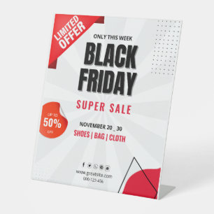 Black Friday Sale Flyer, Business Sale Poster Pedestal Sign