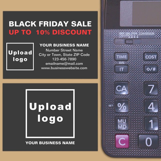 Black Friday Sale on Black Enclosure Card (Front and back of the enclosure card)