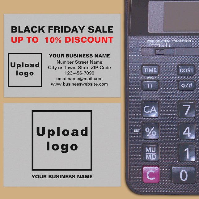 Black Friday Sale on Grey Enclosure Card (Front and back of the enclosure card)