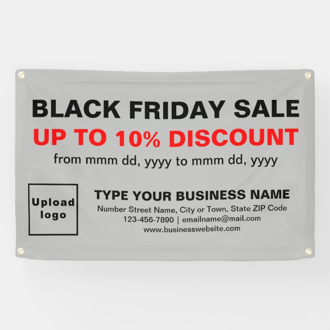 Black Friday Sale on Grey Rectangle Banner (Horizontal)