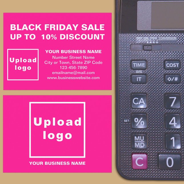 Black Friday Sale on Pink Enclosure Card (Front and back of the enclosure card)