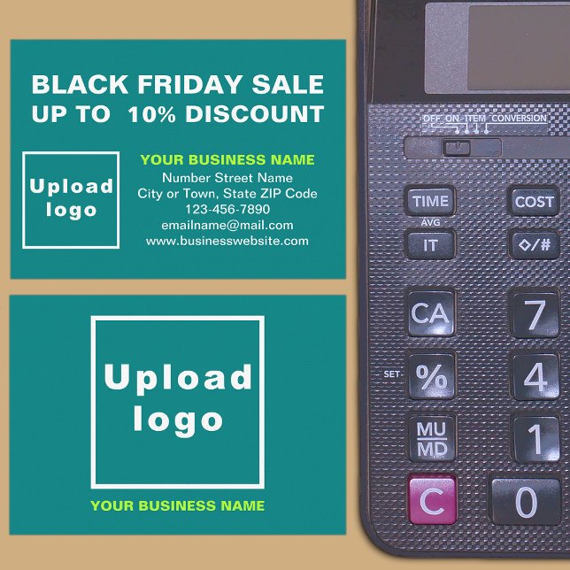 Black Friday Sale on Teal Green Enclosure Card (Front and back of the enclosure card)