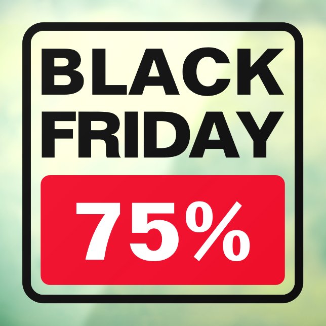 Black Friday Sale Percentage Off Store  Window Cling (Sheet 3)