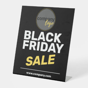 BLACK FRIDAY SALE YELLOW COMPANY OWN LOGO WEBSITE PEDESTAL SIGN