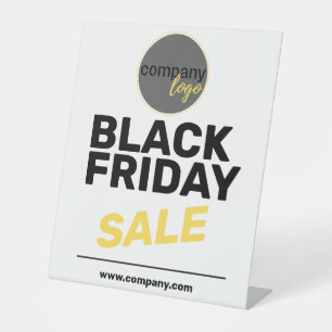 BLACK FRIDAY SALE YELLOW COMPANY OWN LOGO WEBSITE  PEDESTAL SIGN