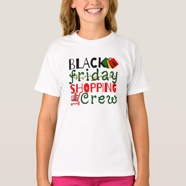 Black Friday Shopping Crew T-Shirt (Front)