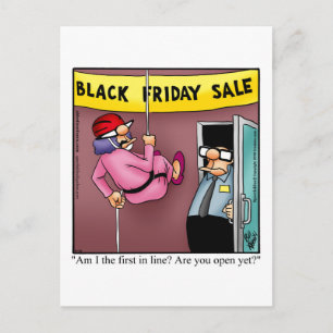 Black Friday Shopping Humour Postcard
