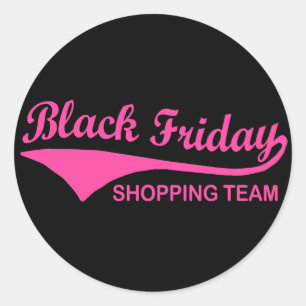 Black Friday Shopping Team Classic Round Sticker