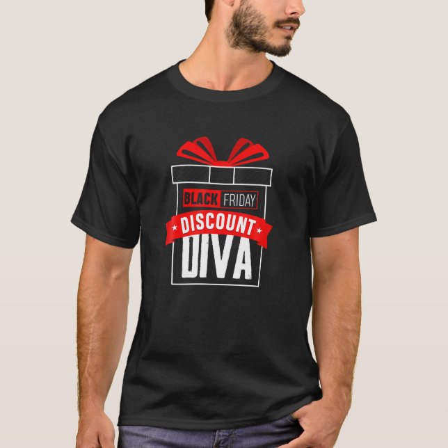 Black Friday Shopping Team Discount Diva Matching  T-Shirt (Front)