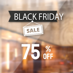 Black Friday Store Sale Black and White Window Cling
