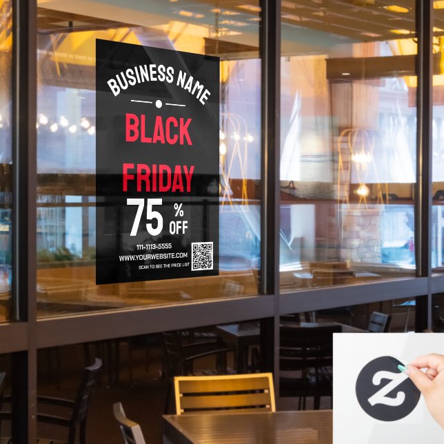 Black Friday Store Sale Black Window Cling (Restaurant Window)