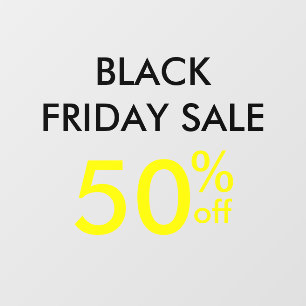 Black Friday Store Sale Black & Yellow Window Cling