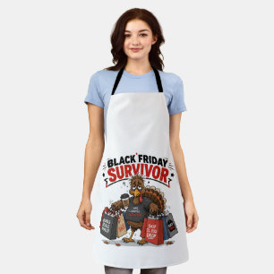 Black Friday Survivor Turkey Shopping Funny Humour Apron