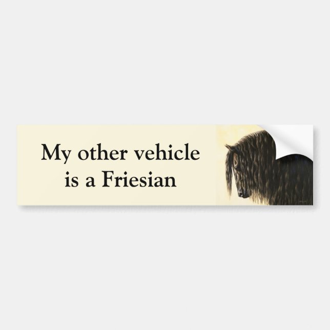 Black Friesian Draught Horse Bumper Sticker (Front)