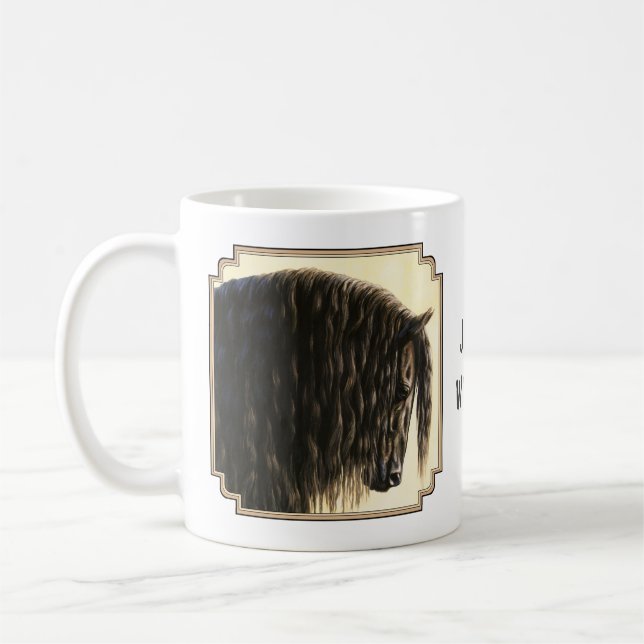 Black Friesian Draught Horse Coffee Mug (Left)