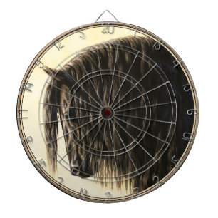 Black Friesian Draught Horse Dartboard