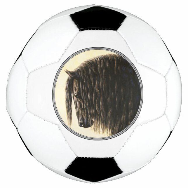Black Friesian Draught Horse Football (Front)