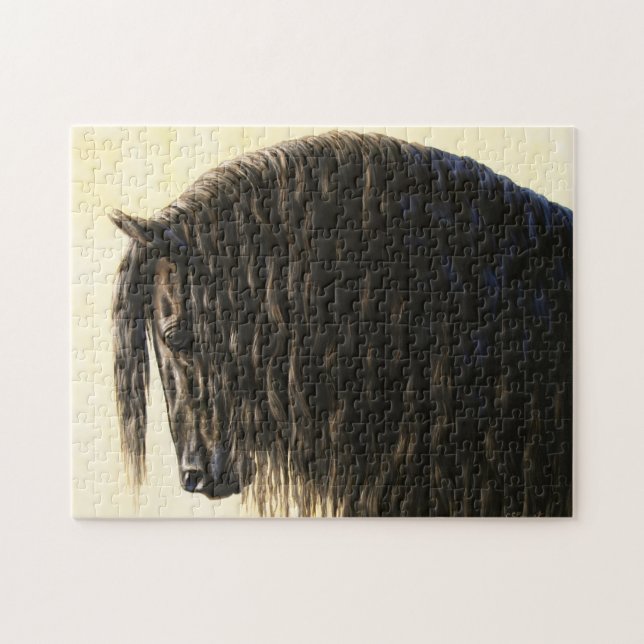 Black Friesian Draught Horse Jigsaw Puzzle (Horizontal)