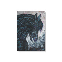Black Friesian Horse canvas print