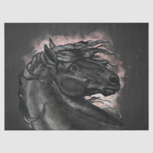 Black Friesian Horse Decoupage Tissue Paper