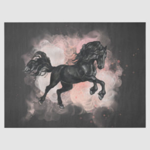 Black Friesian Horse Decoupage Tissue Paper