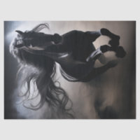 Black Friesian Horse Decoupage Tissue Paper