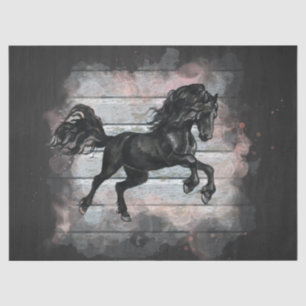 Black Friesian Horse Decoupage Tissue Paper