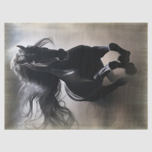 Black Friesian Horse Decoupage Tissue Paper