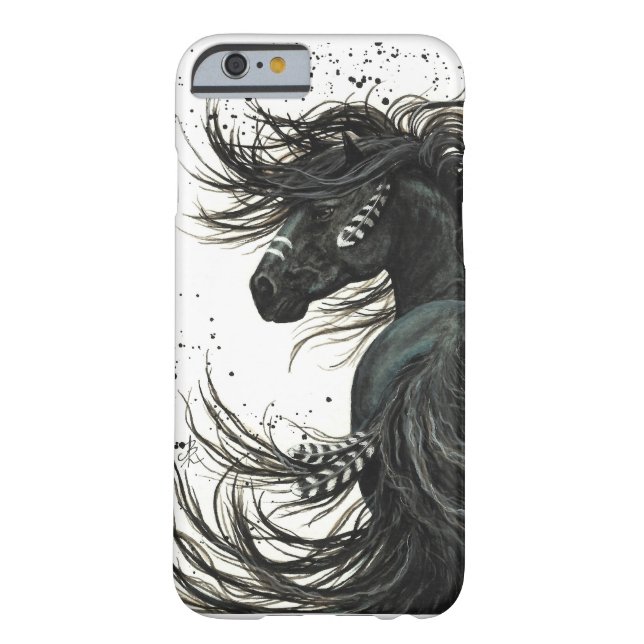 Black Friesian Horse iPhone 6 Case (Back)