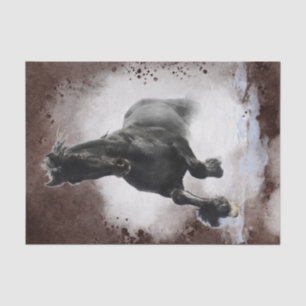 Black Friesian Horse Tissue Paper