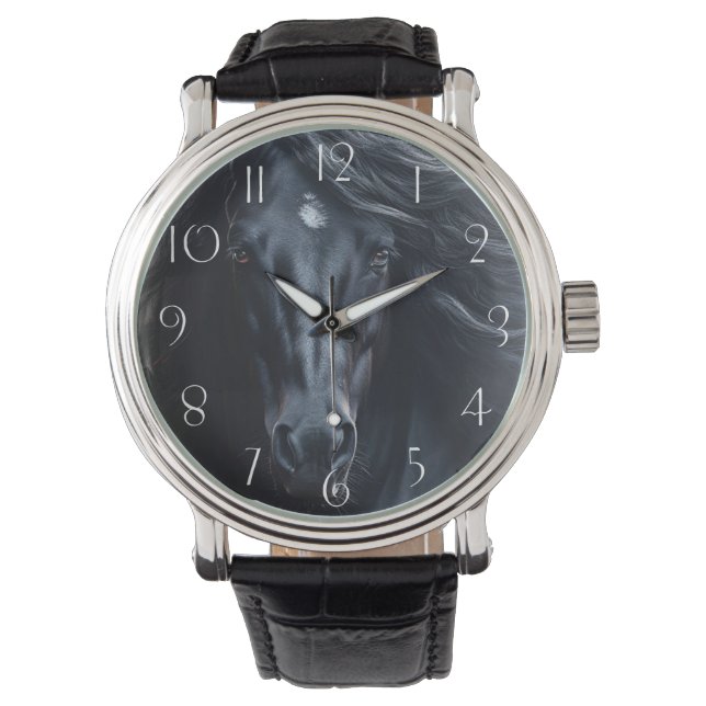 Black Friesian Horse Watch (Front)