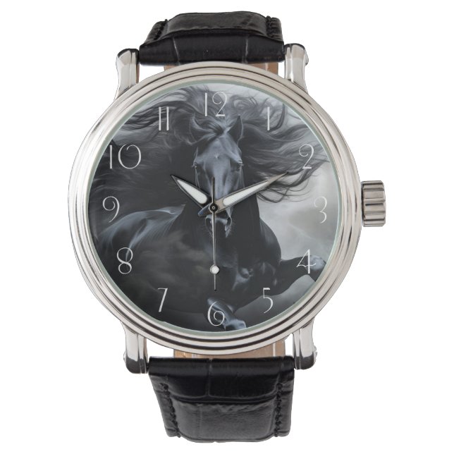 Black Friesian Horse Watch (Front)