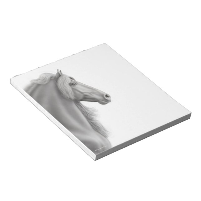 Black Friesian Stallion Horse Notepad (Angled)