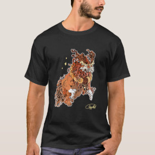 Black Fu Dog T-Shirt with artist signature