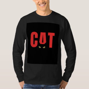 Black Full Sleeve T-shirt with CAT design