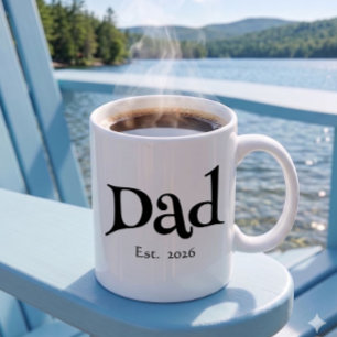 Black Fun Bold Simple Dad Established New Dad Coffee Mug