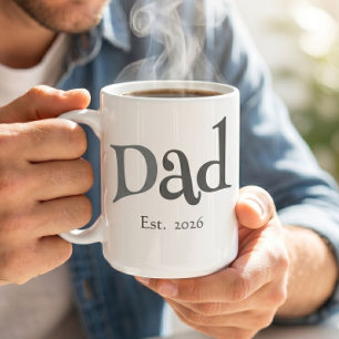 Black Fun Bold Simple Dad Established New Dad Coffee Mug
